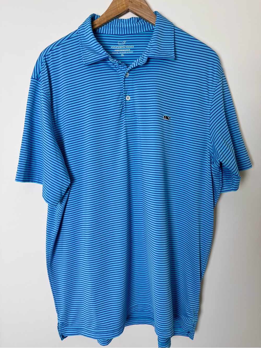 Vineyard Vines Blue Striped Performance Polo Size XL